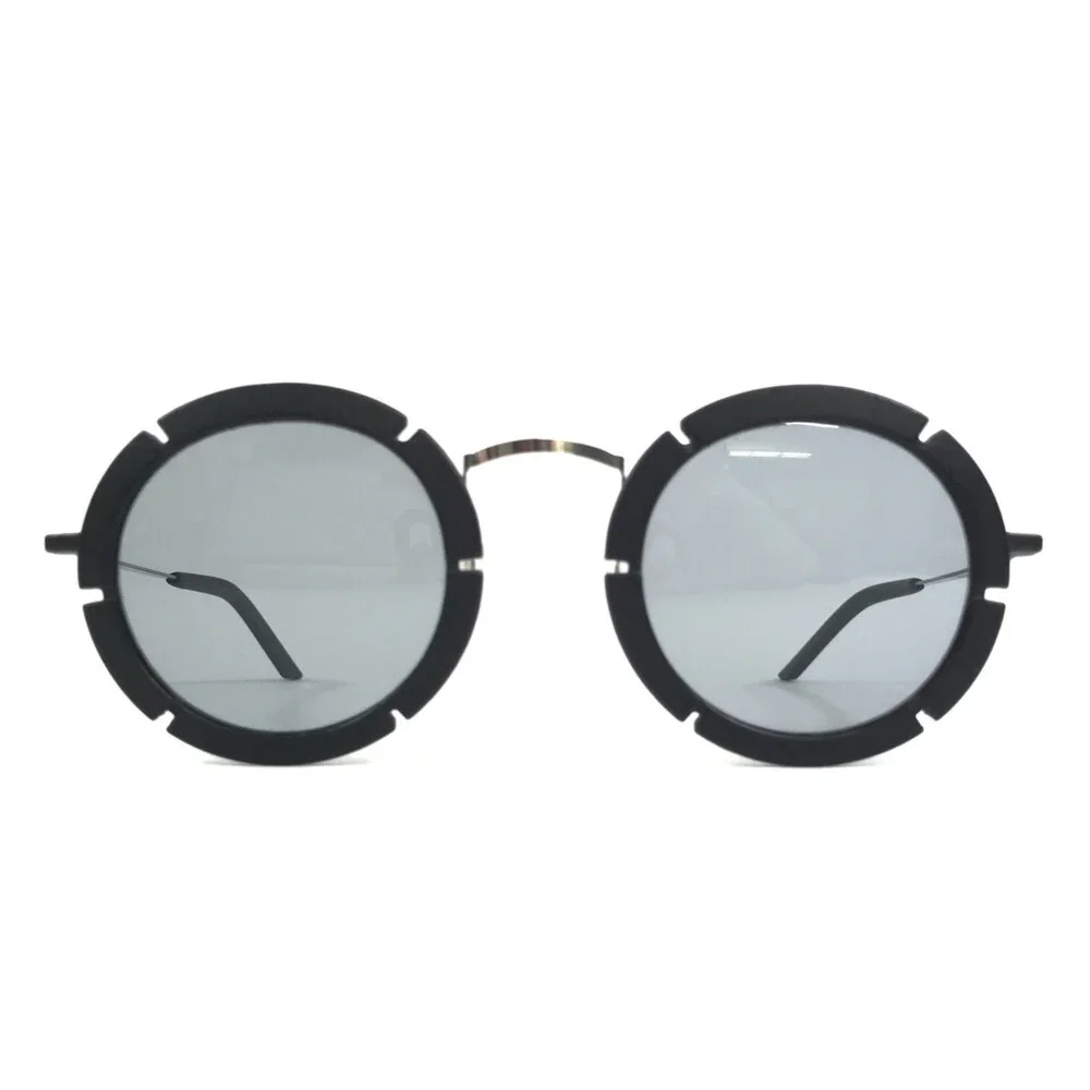 Monoqool Sunglasses Utopia UT21 Textured Matte Black Silver with Gray Lenses